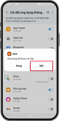 hướng dẫn tải app MU9 cho Android